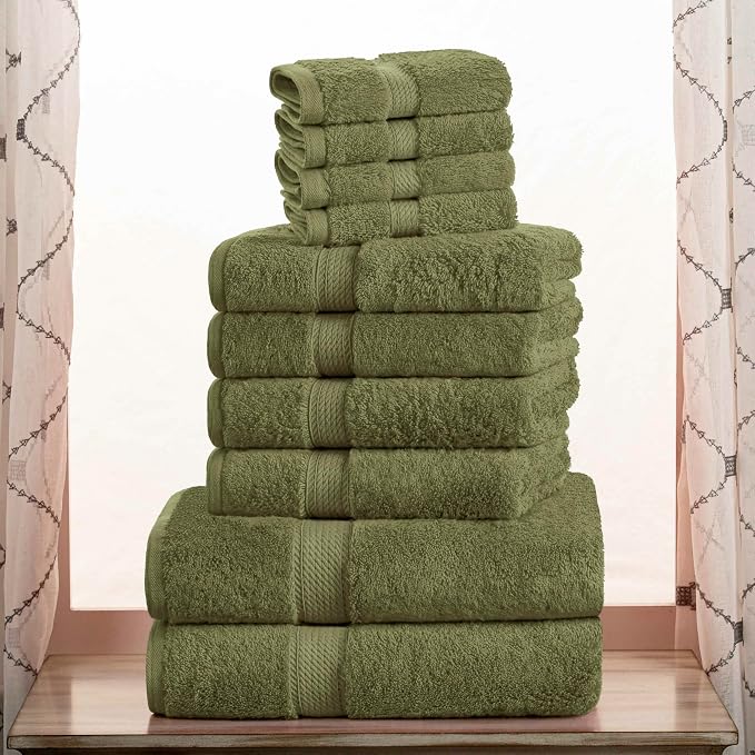 Superior Egyptian Cotton Pile 10 Piece Towel Set, Includes 2 Bath, 4 Hand - Image 2