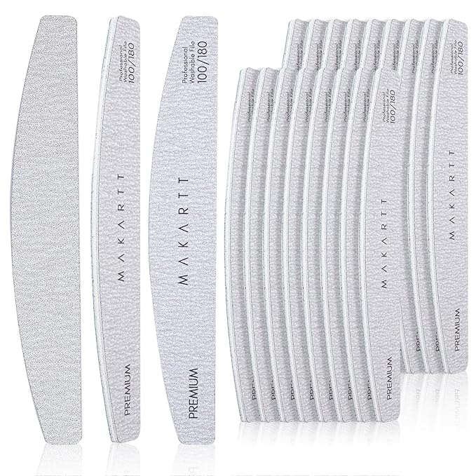 Makartt Nail File, 100/180 Grit 20 Pcs Nail Files by Makartt