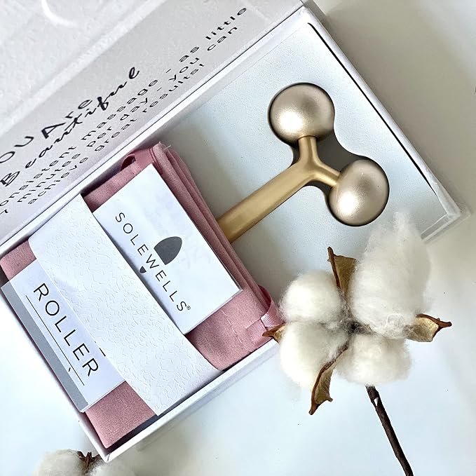 Facial Cooling Metal Gold Roller Massager, Contours Jawline, Promotes Lymphatic - Image 9