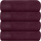 GLAMBURG Ultra Soft 4 Pack Oversized Bath Towel Set 27x54 inches, 100% Cotton by GLAMBURG