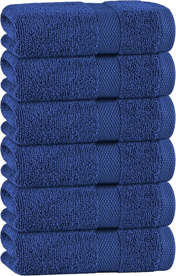 White Classic Navy Hand Towels for Bathroom Cotton Hand Towel Bulk for Gym by WhiteClassic