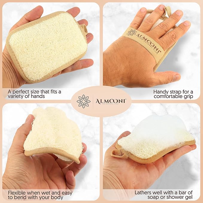 Almooni Premium Egyptian Exfoliating Loofah Pad Body Scrubber - Image 4