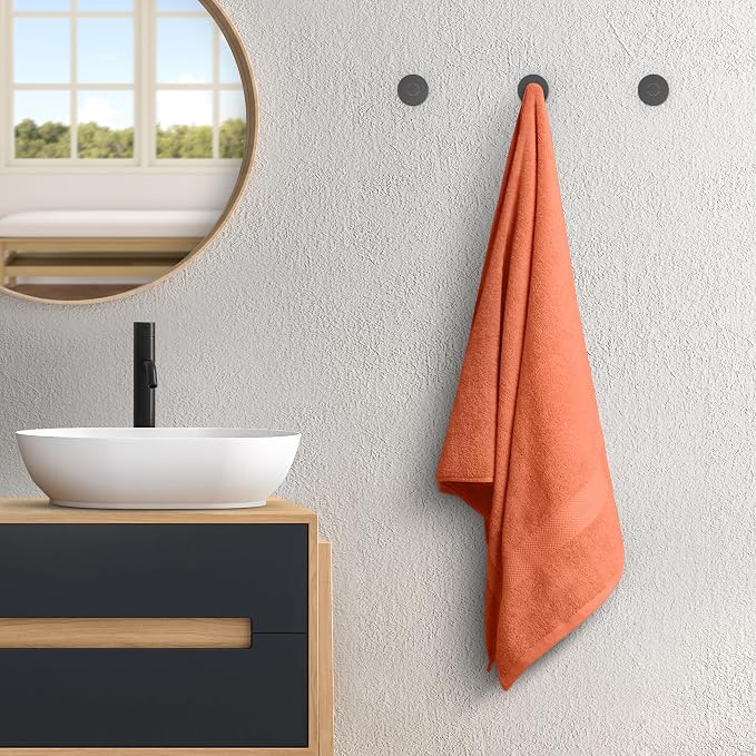 Avalon Towels Orange Bath Towels Set of 4 pcs, 100% Cotton Towel Absorbent and - Image 4