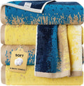 SEMAXE 4 Piece Coastal Ombre Bath Towel Set by SEMAXE