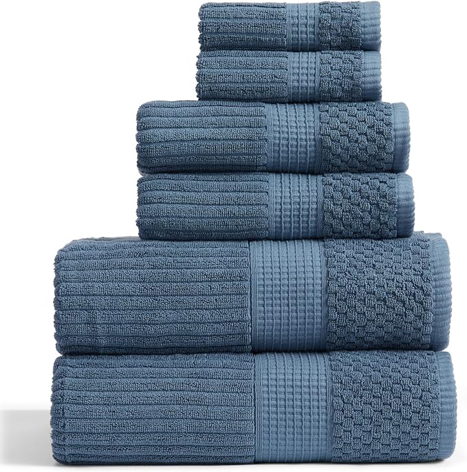 Springtree Home 100% Cotton Bath Towel Set | 6 Piece Set | Absorbent & by SpringtreeHome