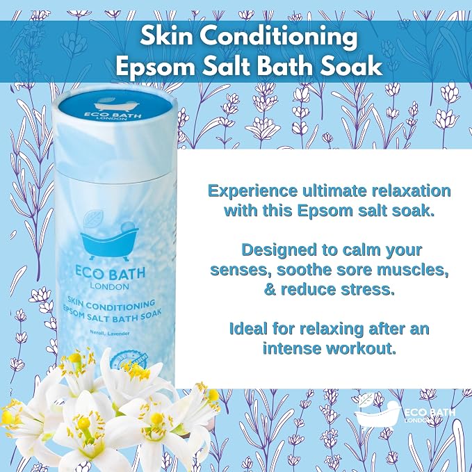 Eco Bath London Skin Conditioning Epsom Salt Bath Soak – Tube 2.2 LB | Made in - Image 2