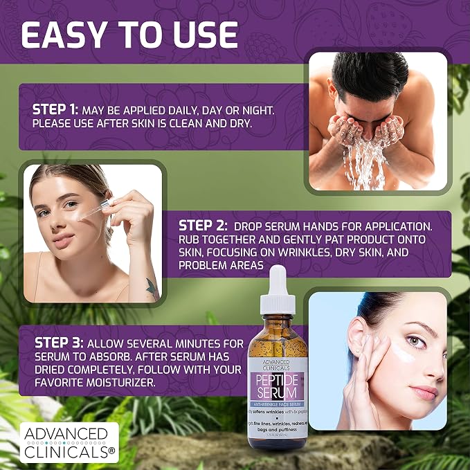 Advanced Clinicals Hyaluronic Acid Moisturizer Face Serum + Collagen Peptide - Image 6