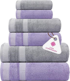 CASA COPENHAGEN Solitaire 6Pcs 100% Egyptian Cotton Large Designer Towels Gift by CASACOPENHAGEN