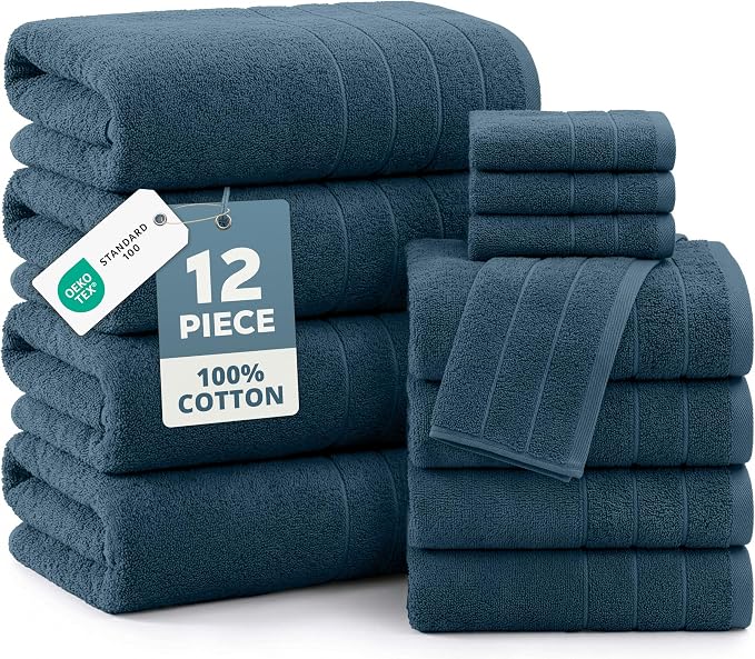 CASA PLATINO 100% Luxury Cotton Bathroom Towels Set by CasaPlatino