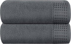 GLAMBURG 100% Cotton Oversized 2 Pack Bath Sheets 35x70, Ultra Soft Highly by GLAMBURG