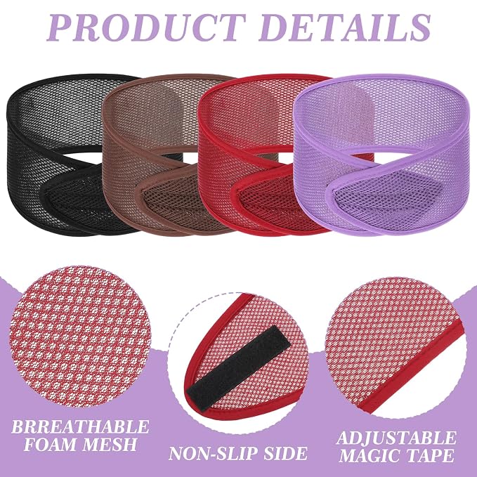 CIATBYYJ 4Pcs Mesh Hair Wraps, Thicker Soft Head Wraps - Image 3