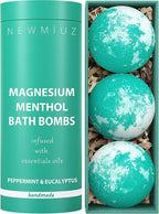 Magnesium Menthol Fizzing Bath Bomb Eucalyptus Peppermint Epsom Salt Refreshing by NewMiuz
