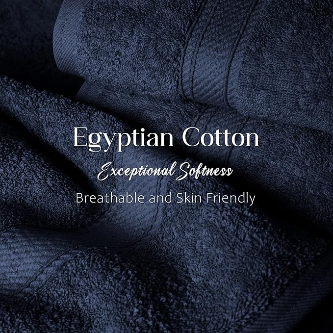 SUPERIOR Egyptian Cotton Pile Bath Towel Set of 2, Ultra Soft Luxury Towels - Image 5