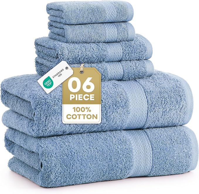 LANE LINEN 100% Cotton Bath Towels 6 Piece Set by LaneLinen