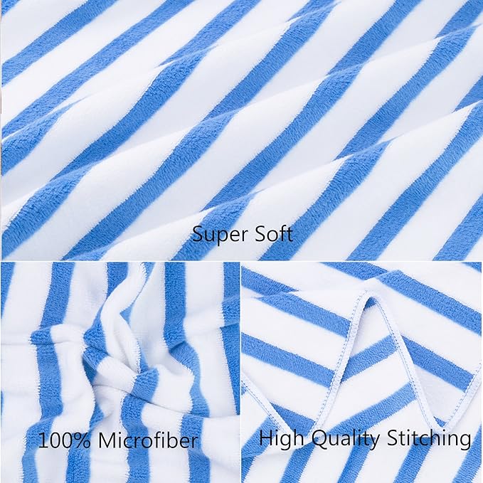 JML Microfiber Beach Towels Cabana Stripe, 2 Pack, Quick Drying Bath Towel Set - Image 3