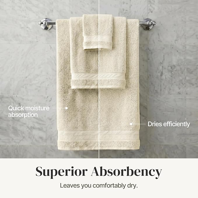 Modern Threads - Spun Loft 6-Piece 100% Combed Cotton Towel Set - Bath Towels - Image 5
