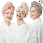 ELLEWIN Hair Towel Wrap 3 Pack, Microfiber Hair Drying Shower Turban by ELLEWIN