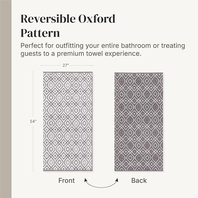 Modern Threads Classic Diamond 6-Piece 100% Cotton Towel Set – Yarn Dyed - Image 6
