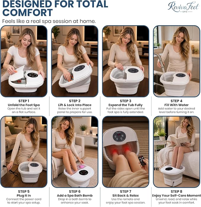 Collapsible Foot Spa Electric Rotary Massage, Heated Foot Bath - Image 9