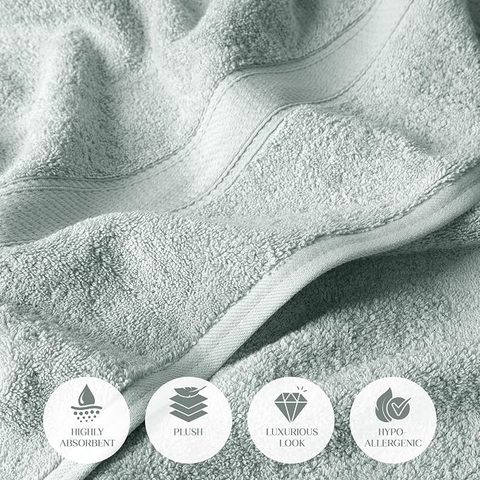 SUPERIOR Egyptian Cotton Pile 6 Piece Towel Set, Includes 2 Bath, 2 Hand - Image 6