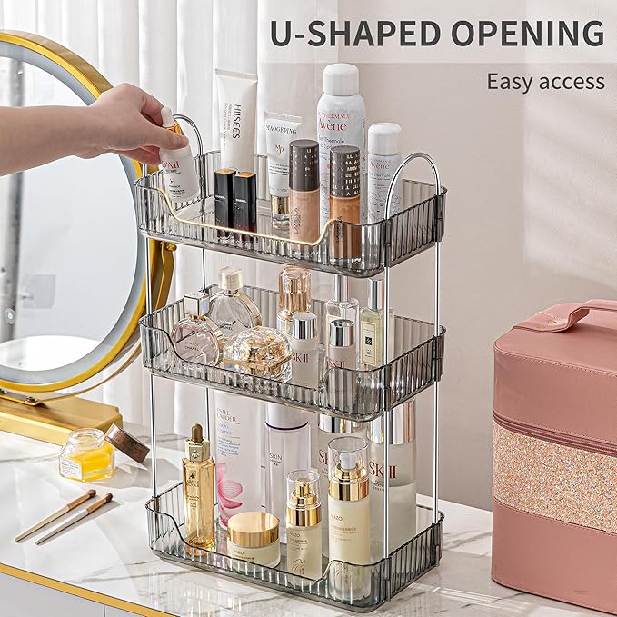 Akinbas 3 Tier Bathroom Organizer Countertop Makeup Perfume Tray Skincare - Image 5
