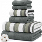 Modern Threads Pax 6-Piece Reversible Yarn Dyed Jacquard Towel Set by ModernThreads