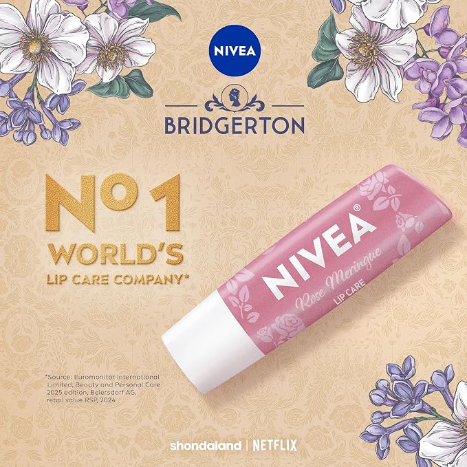 NIVEA Rose Meringue Lip Balm, Nourishing Lip Care, Bridgerton Limited Edition - Image 5