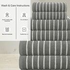 CASA COPENHAGEN Ecstatic 6 Pieces Towel Set- Pine Grey, 600 GSM 2 Bath Towel 2 - Image 3