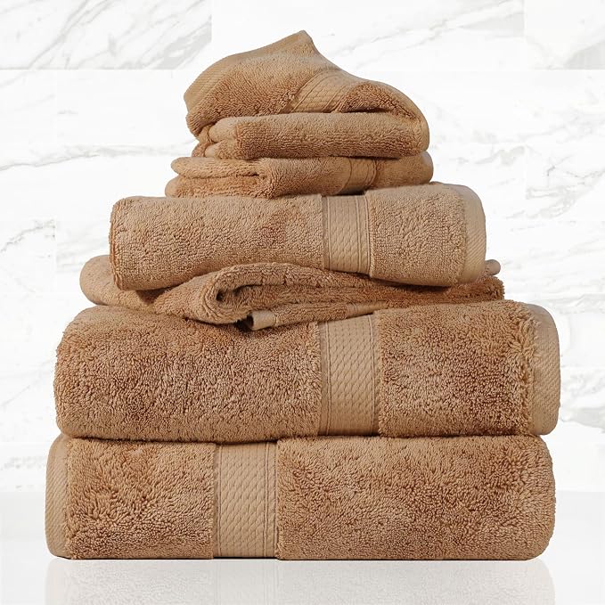 SUPERIOR Egyptian Cotton Pile 6 Piece Towel Set, Includes 2 Bath, 2 Hand - Image 2
