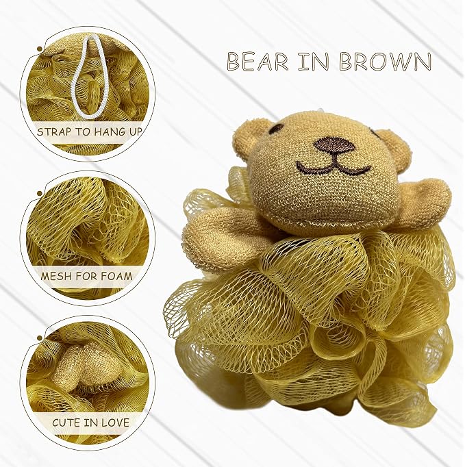 Lovely Animal Design Kids Exfoliating Bath Scrubber Body Scrubber Shower Ball - Image 3