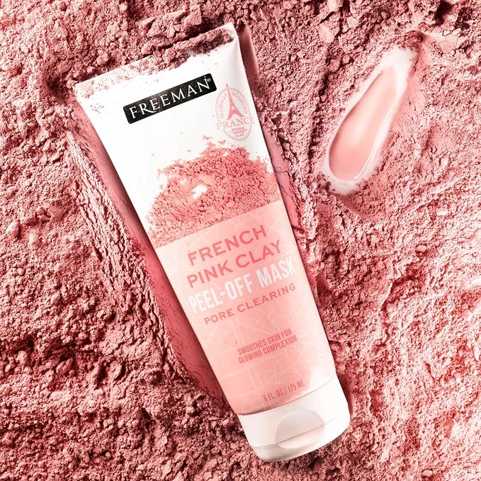Freeman Exotic Blends French Pink Clay Peel-Off Face Mask, Pore Clearing Facial - Image 7