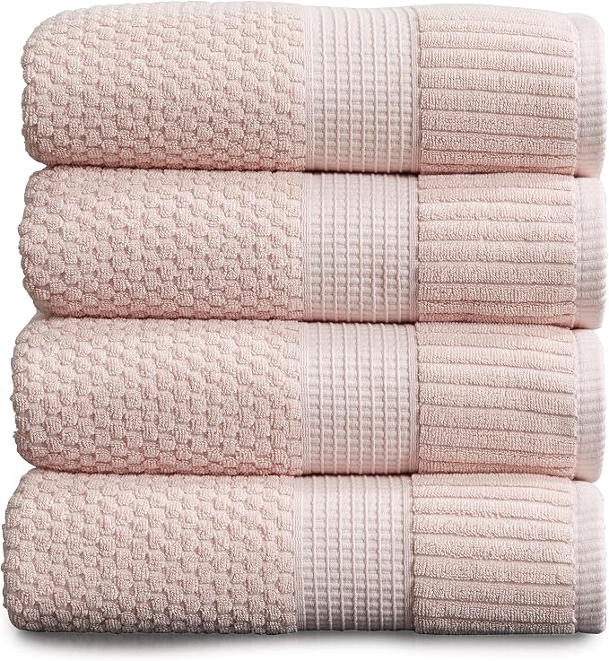 NY Loft 100% Cotton Bath Towel 4 Pack | Super Soft & Absorbent Quick-Dry Bath by NYLoft