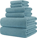 POLYTE 430 GSM Microfiber Quick Dry Lint Free Oversize Bath Towel Set, 6 Piece by Polyte