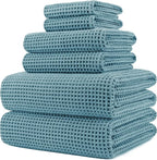 POLYTE 430 GSM Microfiber Quick Dry Lint Free Oversize Bath Towel Set, 6 Piece by Polyte