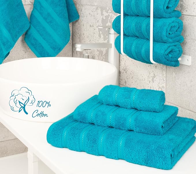 American Soft Linen Premium 3 Piece Towel Set, 1 Bath Towel 1 Hand Towel 1 - Image 2