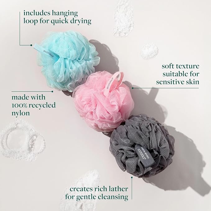 EcoTools Delicate EcoPouf Body Loofah, Gentle Exfoliating Shower Sponge - Image 2