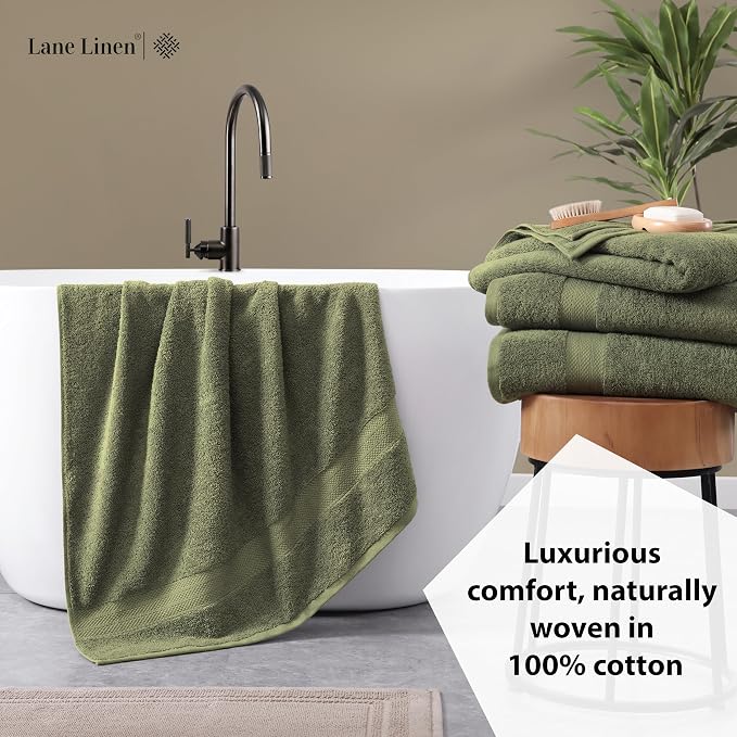 LANE LINEN 100% Mercerized Cotton Bath Sheet Set of 4 - Image 4