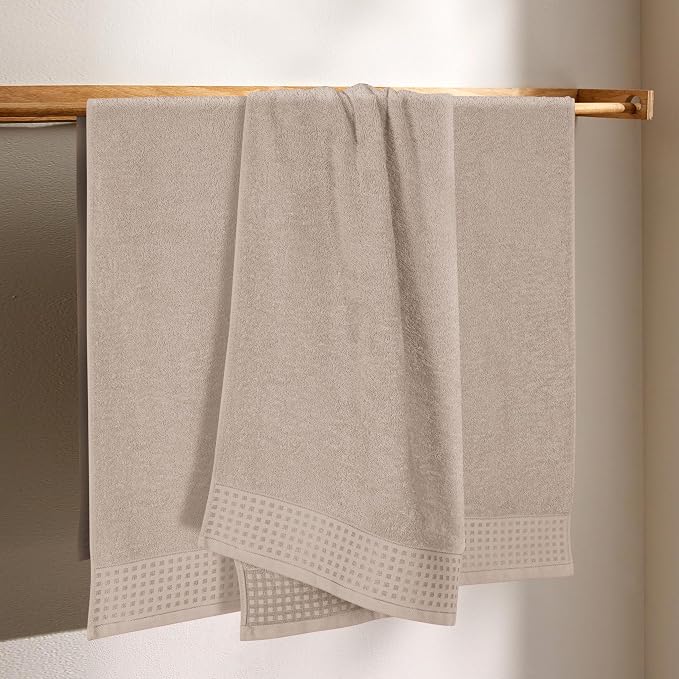 GLAMBURG Ultra Soft 4 Pack Oversized Bath Towel Set 27x54 inches, 100% Cotton - Image 3