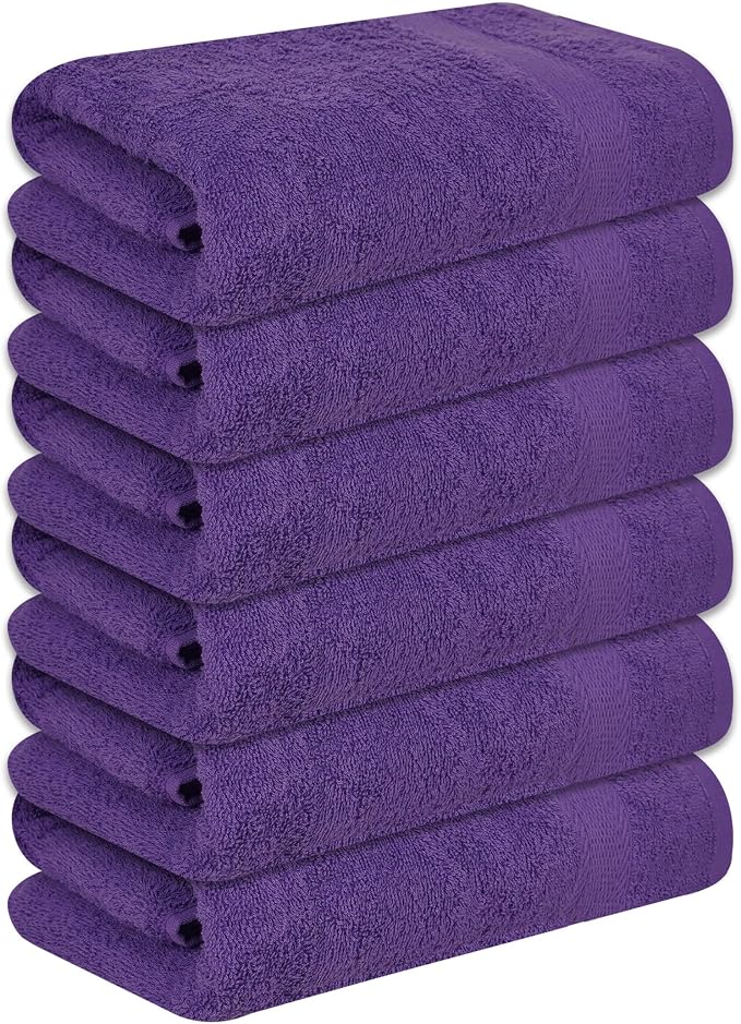 Large Bath Towels Bulk Set of 12 – 100% Cotton Terry – 24" x 50" – Quick Dry - Image 8