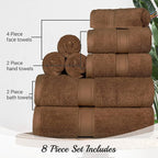 SUPERIOR Egyptian Cotton Pile 8 Piece Towel Set, Includes 2 Bath, 2 Hand - Image 4