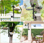 Wall-Mounted Bird Feeder with Metal Seed Tray and 2 Bath Bowls - Image 2