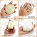 Almooni Natural Loofah Exfoliating Facial Scrubber, Made - Image 3