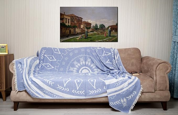 Bersuse 100% Cotton Kona XL Throw Blanket Turkish Towel Beach Blanket - Image 3