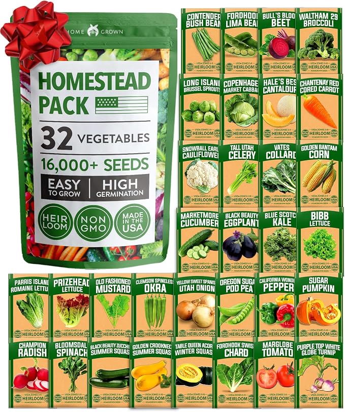 32 Heirloom Vegetable and Fruit Seeds by HOMEGROWN