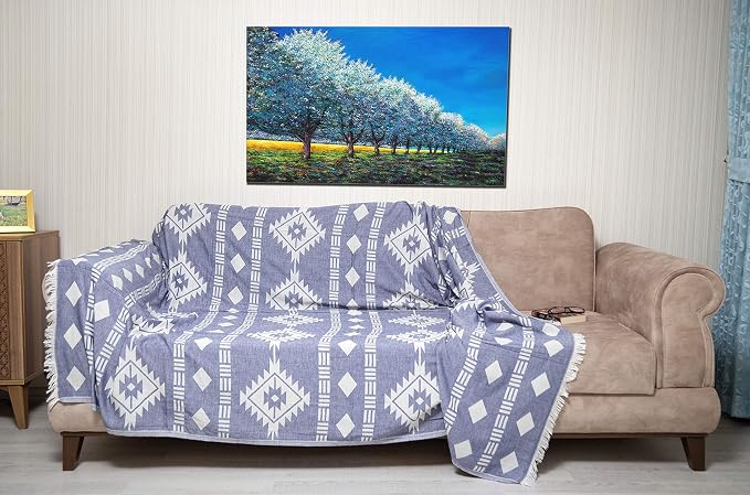 Bersuse 100% Cotton Belize XL Throw Blanket Turkish Towel Beach Blanket - Image 2