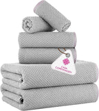 CASA COPENHAGEN Popcorn 6Pcs 100% Egyptian Cotton Large Designer Towels Gift by CASACOPENHAGEN