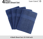 LANE LINEN 100% Cotton Bath Sheets 4 Pack - Image 5