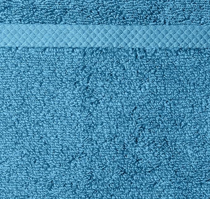 Amazon Basics 8-Pack Lightweight Quick-Dry Hand Towels, 100% Cotton, Lake Blue - Image 3