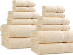 Superior Egyptian Cotton 12-Piece Towel Set, Guest Bath Decor Essentials - Image 2