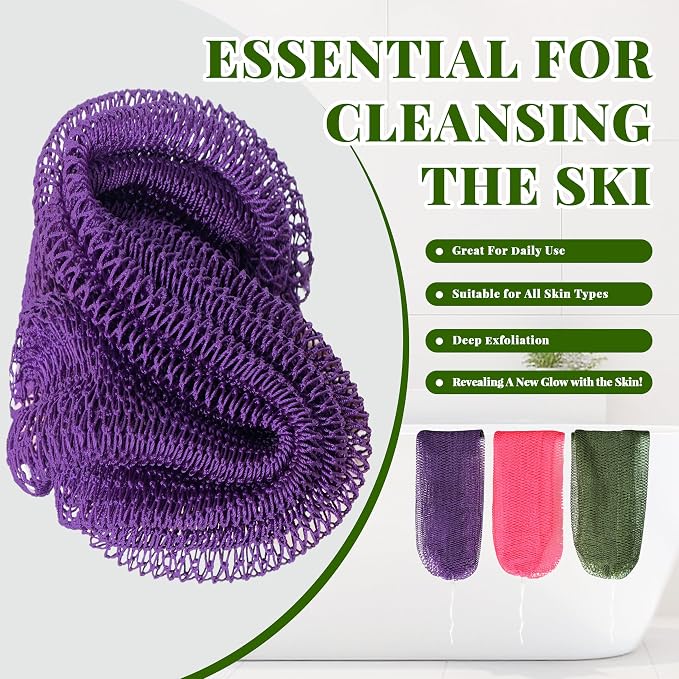 African Net Sponge Authentic, 3 Pieces Exfoliating Scrubber Bath Sponge - Image 4